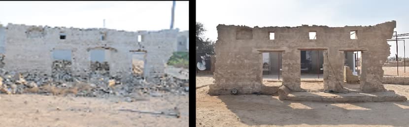 Conservation work before and after